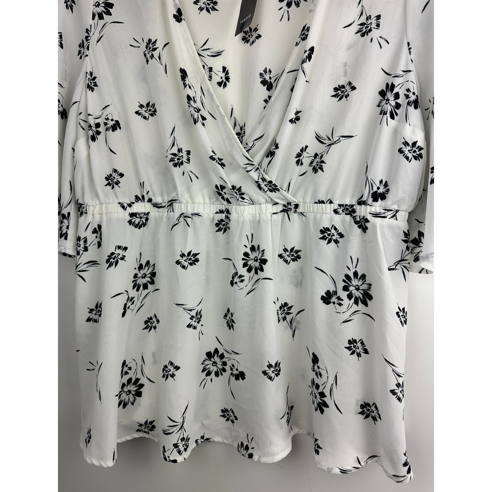 NWT Torrid Floral Georgette Flutter Sleeve Surplice Blouse Sheer Plus Size 1X - Picture 7 of 14
